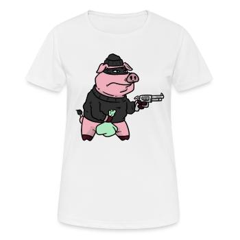 Robber Pig, robber pig - Women's Breathable T-Shirt - white - Front - AI Model Female 172 dark (172cm)