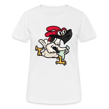 Voleur de poulet, voleur Hänchen - T-shirt respirant Femme - blanc - Devant - AI Model Female 172 dark (172cm)