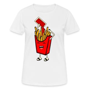 Frites et sauce - T-shirt respirant Femme - blanc - Devant - AI Model Female 172 dark (172cm)