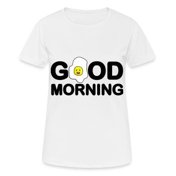Good Morning Egg - Women's Breathable T-Shirt - white - Front - AI Model Female 172 dark (172cm)