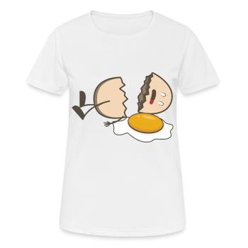 Oeuf cassé. oeuf cassé - T-shirt respirant Femme - blanc - Devant - AI Model Female 172 dark (172cm)