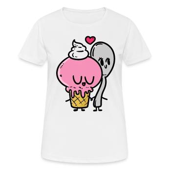 Ice Cream Love - Frauen T-Shirt atmungsaktiv - Weiß - Vorne - AI Model Female 172 dark (172cm)