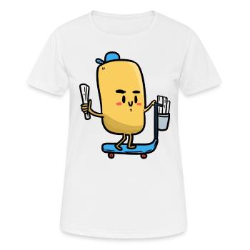 Newspaper Guy, newspaper messenger - Women's Breathable T-Shirt - white - Front - AI Model Female 172 dark (172cm)