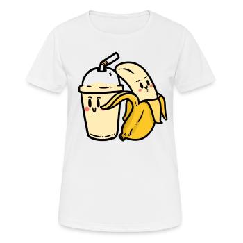 Banana and Shake - Frauen T-Shirt atmungsaktiv - Weiß - Vorne - AI Model Female 172 dark (172cm)