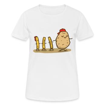 Potato Scheiß auf die Hater - Frauen T-Shirt atmungsaktiv - Weiß - Vorne - AI Model Female 172 dark (172cm)