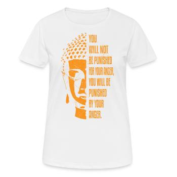Buddha Quote about Anger - Women's Breathable T-Shirt - white - Front - AI Model Female 172 dark (172cm)