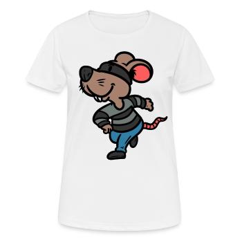 Robber Mouse Robber Mouse - Women's Breathable T-Shirt - white - Front - AI Model Female 172 dark (172cm)