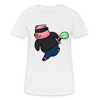 Voleur cochon voleur cochon - T-shirt respirant Femme - blanc - Devant - AI Model Female 172 dark (172cm)