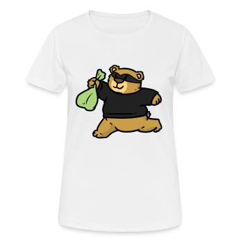Voleur ours voleur - T-shirt respirant Femme - blanc - Devant - AI Model Female 172 dark (172cm)