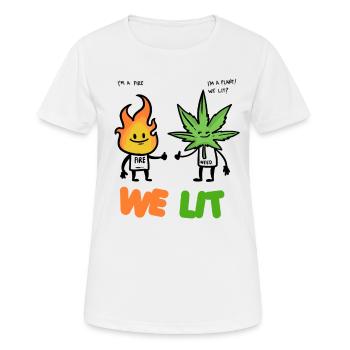 Nous avons allumé nous avons allumé de l'herbe - T-shirt respirant Femme - blanc - Devant - AI Model Female 172 dark (172cm)