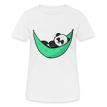 Baby Panda on the hammock Baby Panda auf der Hänge - Frauen T-Shirt atmungsaktiv - Weiß - Vorne - AI Model Female 172 dark (172cm)