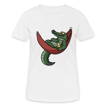 Alligator hammock Alligator Hängematte - Frauen T-Shirt atmungsaktiv - Weiß - Vorne - AI Model Female 172 dark (172cm)