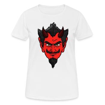 Visage de diable - T-shirt respirant Femme - blanc - Devant - AI Model Female 172 dark (172cm)