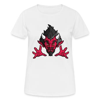 Visage de diable - T-shirt respirant Femme - blanc - Devant - AI Model Female 172 dark (172cm)