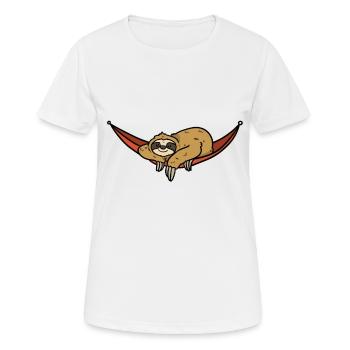 Paresseux hamac vacances dormir - T-shirt respirant Femme - blanc - Devant - AI Model Female 172 dark (172cm)