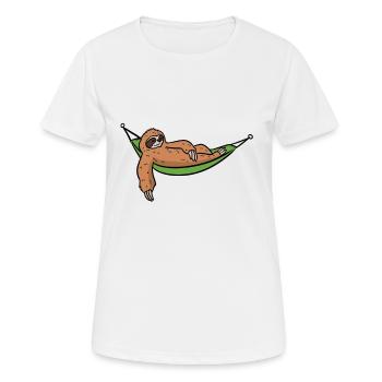 Paresseux hamac vacances dormir - T-shirt respirant Femme - blanc - Devant - AI Model Female 172 dark (172cm)