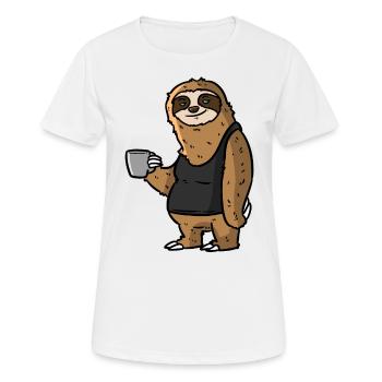 Fête de la gueule de bois au café paresseux - T-shirt respirant Femme - blanc - Devant - AI Model Female 172 dark (172cm)