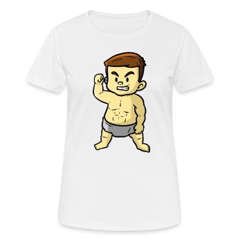 Bébé musculaire - T-shirt respirant Femme - blanc - Devant - AI Model Female 172 dark (172cm)