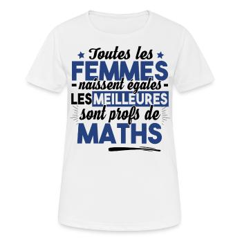Prof Professeur Maths Métier Humour Cadeau - T-shirt respirant Femme - blanc - Devant - AI Model Female 172 dark (172cm)