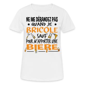 Bricoleur Bricolage Bière Alcool Bricoler Humour - T-shirt respirant Femme - blanc - Devant - AI Model Female 172 dark (172cm)