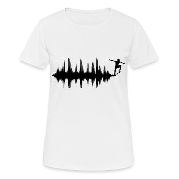 Skater Soundwave Skateboarding - Women's Breathable T-Shirt - white - Front - AI Model Female 172 dark (172cm)