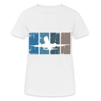 Flugzeug Pilot Luftfahrt - Frauen T-Shirt atmungsaktiv - Weiß - Vorne - AI Model Female 172 dark (172cm)