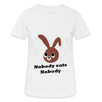 Rabbits are not food - Women's Breathable T-Shirt - white - Front - AI Model Female 172 dark (172cm)