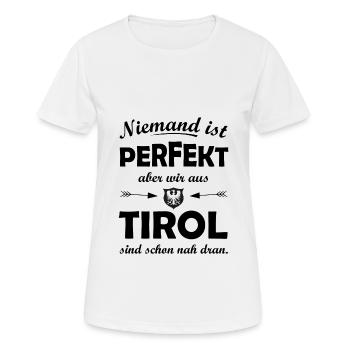 Die Tiroler - Frauen T-Shirt atmungsaktiv - Weiß - Vorne - AI Model Female 172 dark (172cm)