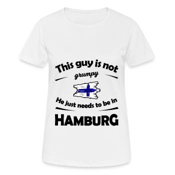 Fabriqué à Hambourg - T-shirt respirant Femme - blanc - Devant - AI Model Female 172 dark (172cm)