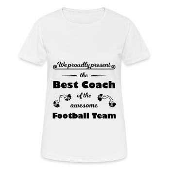 The best football coach - Women's Breathable T-Shirt - white - Front - AI Model Female 172 dark (172cm)