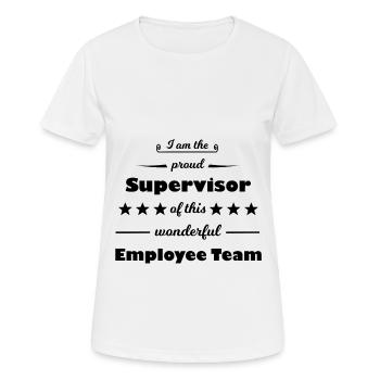 Manager - Frauen T-Shirt atmungsaktiv - Weiß - Vorne - AI Model Female 172 dark (172cm)