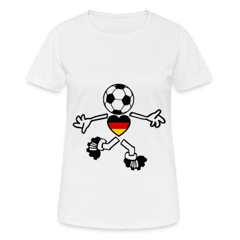 Ein Herz für den deutschen Fußball - Frauen T-Shirt atmungsaktiv - Weiß - Vorne - AI Model Female 172 dark (172cm)