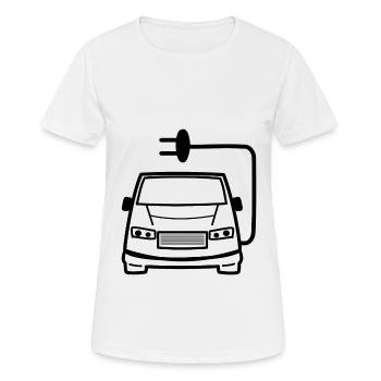 Elektrische Vans - Frauen T-Shirt atmungsaktiv - Weiß - Vorne - AI Model Female 172 dark (172cm)
