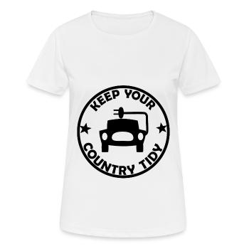 Autocollants de voiture électrique et hybride - T-shirt respirant Femme - blanc - Devant - AI Model Female 172 dark (172cm)