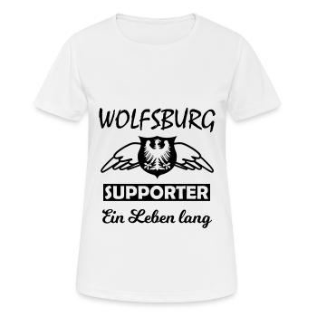 Die Stadt Wolfsburg - Frauen T-Shirt atmungsaktiv - Weiß - Vorne - AI Model Female 172 dark (172cm)