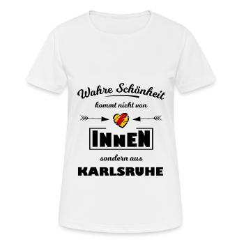 Karlsruhe - Frauen T-Shirt atmungsaktiv - Weiß - Vorne - AI Model Female 172 dark (172cm)