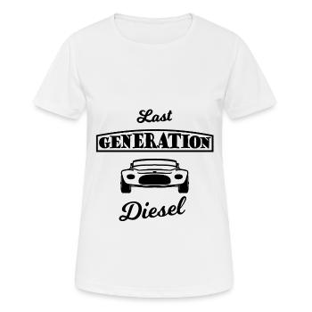 Les pilotes diesel - T-shirt respirant Femme - blanc - Devant - AI Model Female 172 dark (172cm)