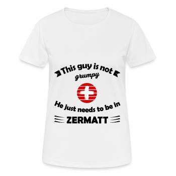 Voyage à Zermatt - T-shirt respirant Femme - blanc - Devant - AI Model Female 172 dark (172cm)