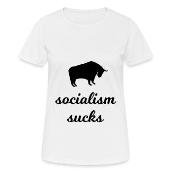 L’antisocialiste drôle - T-shirt respirant Femme - blanc - Devant - AI Model Female 172 dark (172cm)