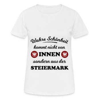 Schönheit aus der Steiermark - Frauen T-Shirt atmungsaktiv - Weiß - Vorne - AI Model Female 172 dark (172cm)