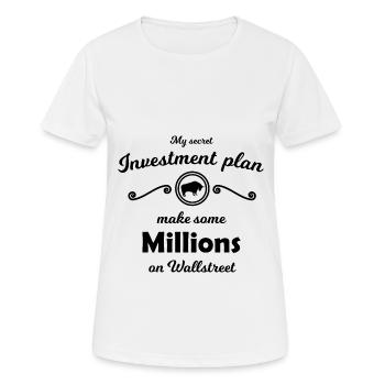 L’investisseur boursier - T-shirt respirant Femme - blanc - Devant - AI Model Female 172 dark (172cm)