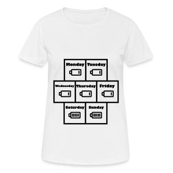 Batterien und Wochenende - Frauen T-Shirt atmungsaktiv - Weiß - Vorne - AI Model Female 172 dark (172cm)
