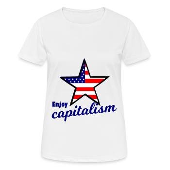L’Amérique et le capitalisme - T-shirt respirant Femme - blanc - Devant - AI Model Female 172 dark (172cm)