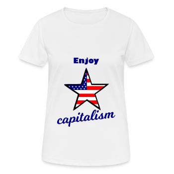 Wall Street Kapitalist - Frauen T-Shirt atmungsaktiv - Weiß - Vorne - AI Model Female 172 dark (172cm)