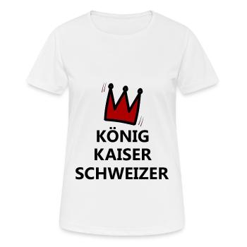 Der Kaiser aus der Schweiz - Frauen T-Shirt atmungsaktiv - Weiß - Vorne - AI Model Female 172 dark (172cm)