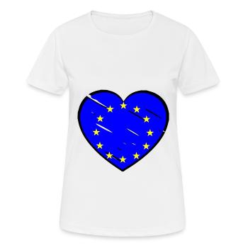 Un cœur pour l’Europe - T-shirt respirant Femme - blanc - Devant - AI Model Female 172 dark (172cm)