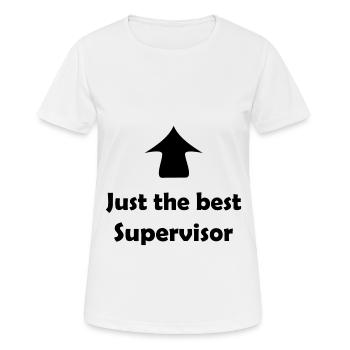 Le superviseur dans l’équipe - T-shirt respirant Femme - blanc - Devant - AI Model Female 172 dark (172cm)