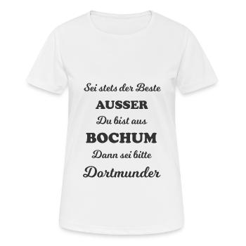Fans de la région de la Ruhr - T-shirt respirant Femme - blanc - Devant - AI Model Female 172 dark (172cm)