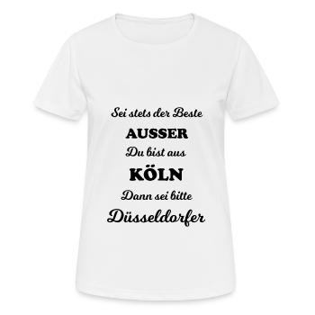 Düsseldorf en Rhénanie-du-Nord-Westphalie - T-shirt respirant Femme - blanc - Devant - AI Model Female 172 dark (172cm)