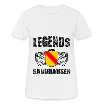 Die Sandhausener Mythen - Frauen T-Shirt atmungsaktiv - Weiß - Vorne - AI Model Female 172 dark (172cm)